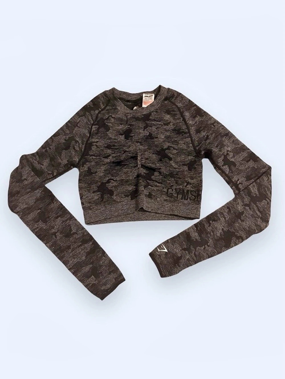 Gymshark Adapt Camo Seamless Long Sleeve Crop Top Medium